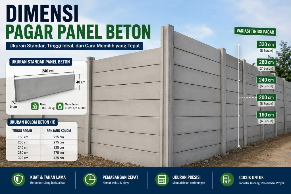 Dimensi Pagar Panel Beton Dimensi pagar panel beton